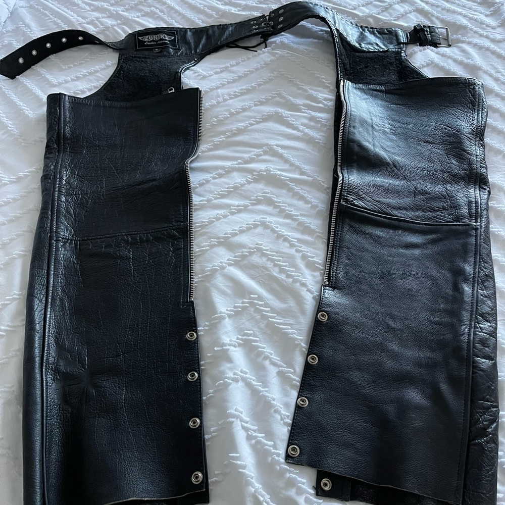 Women’s small leather motorcycle chaps